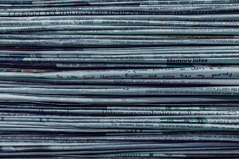 A stack of newspapers